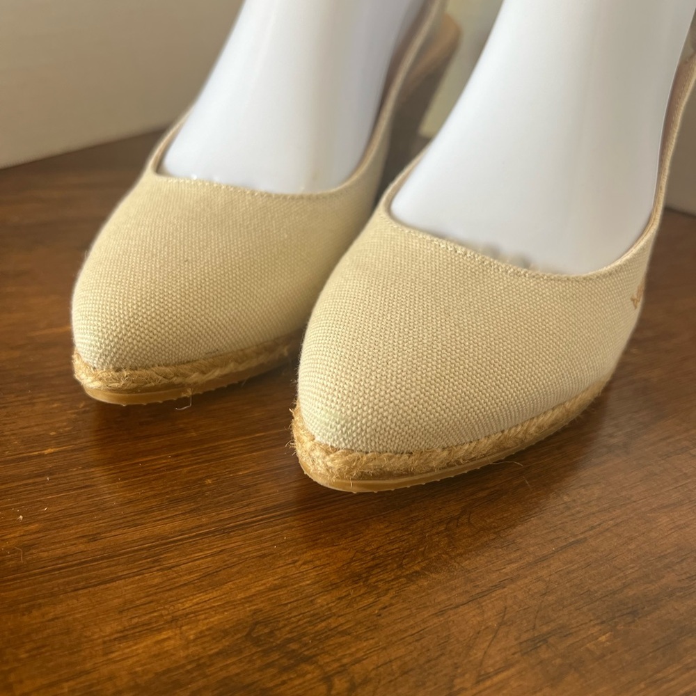 Viscata Barcelona Palomera Canvas Espadrille Wedge Slingbacks Beige EU 39 - Picture 8 of 15